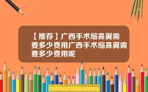 【推荐】广西手术缩鼻翼需要多少费用广西手术缩鼻翼需要多少费用呢