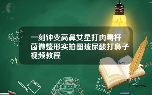 一刻钟变高鼻女星打肉毒杆菌微整形实拍图玻尿酸打鼻子视频教程