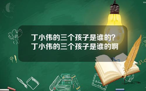 丁小伟的三个孩子是谁的？丁小伟的三个孩子是谁的啊