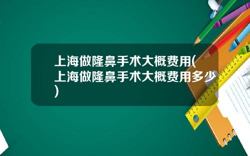 上海做隆鼻手术大概费用(上海做隆鼻手术大概费用多少)