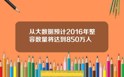 从大数据预计2016年整容数量将达到850万人
