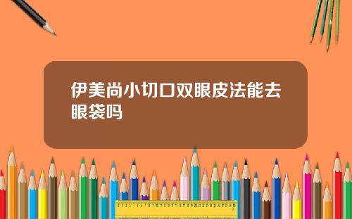 伊美尚小切口双眼皮法能去眼袋吗