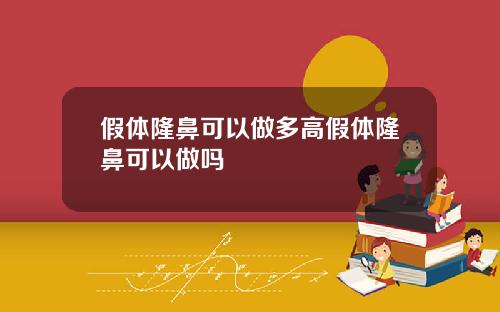 假体隆鼻可以做多高假体隆鼻可以做吗