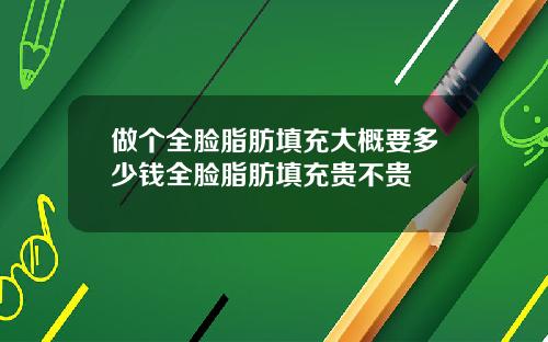 做个全脸脂肪填充大概要多少钱全脸脂肪填充贵不贵