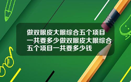 做双眼皮大眼综合五个项目一共要多少做双眼皮大眼综合五个项目一共要多少钱
