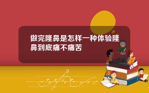 做完隆鼻是怎样一种体验隆鼻到底痛不痛苦