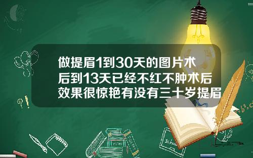 做提眉1到30天的图片术后到13天已经不红不肿术后效果很惊艳有没有三十岁提眉的