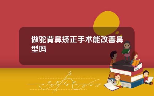 做驼背鼻矫正手术能改善鼻型吗