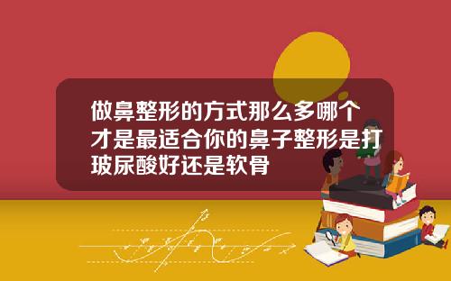 做鼻整形的方式那么多哪个才是最适合你的鼻子整形是打玻尿酸好还是软骨