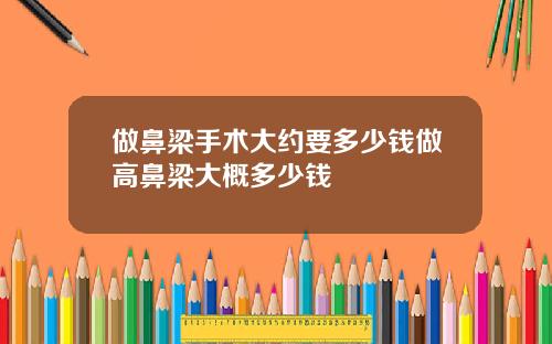 做鼻梁手术大约要多少钱做高鼻梁大概多少钱