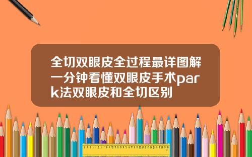 全切双眼皮全过程最详图解一分钟看懂双眼皮手术park法双眼皮和全切区别