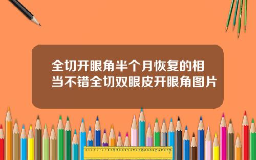 全切开眼角半个月恢复的相当不错全切双眼皮开眼角图片