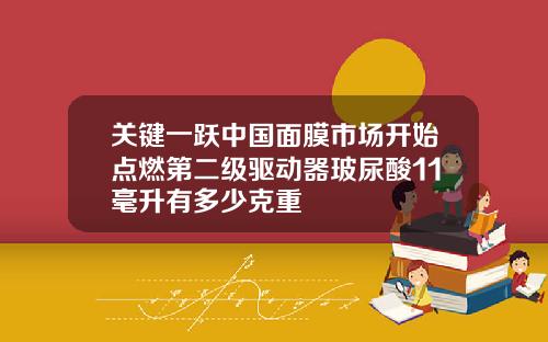 关键一跃中国面膜市场开始点燃第二级驱动器玻尿酸11毫升有多少克重