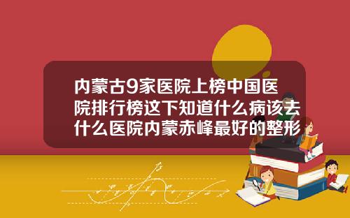 内蒙古9家医院上榜中国医院排行榜这下知道什么病该去什么医院内蒙赤峰最好的整形医院