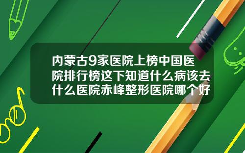 内蒙古9家医院上榜中国医院排行榜这下知道什么病该去什么医院赤峰整形医院哪个好