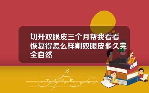 切开双眼皮三个月帮我看看恢复得怎么样割双眼皮多久完全自然