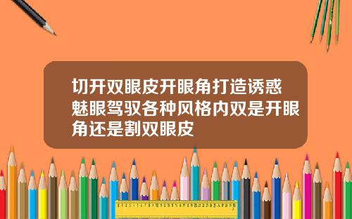 切开双眼皮开眼角打造诱惑魅眼驾驭各种风格内双是开眼角还是割双眼皮
