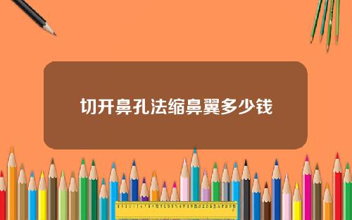 切开鼻孔法缩鼻翼多少钱