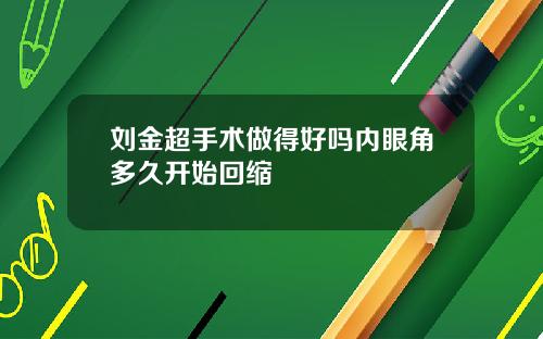 刘金超手术做得好吗内眼角多久开始回缩