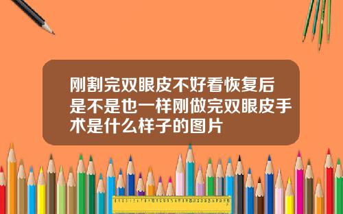 刚割完双眼皮不好看恢复后是不是也一样刚做完双眼皮手术是什么样子的图片