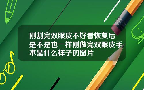刚割完双眼皮不好看恢复后是不是也一样刚做完双眼皮手术是什么样子的图片