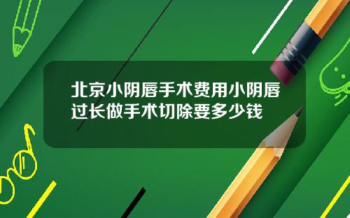 北京小阴唇手术费用小阴唇过长做手术切除要多少钱