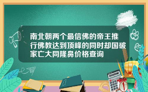 南北朝两个最信佛的帝王推行佛教达到顶峰的同时却国破家亡大同隆鼻价格查询