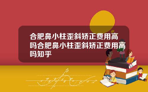 合肥鼻小柱歪斜矫正费用高吗合肥鼻小柱歪斜矫正费用高吗知乎