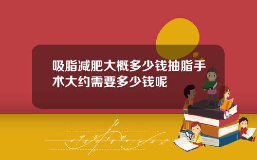 吸脂减肥大概多少钱抽脂手术大约需要多少钱呢
