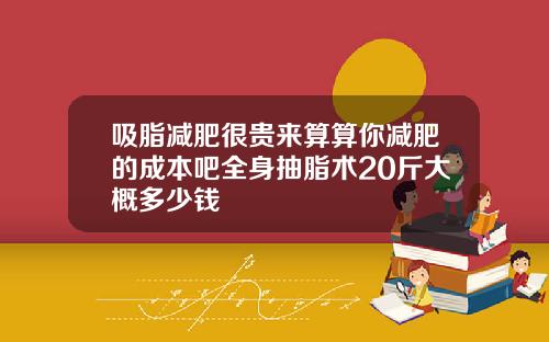 吸脂减肥很贵来算算你减肥的成本吧全身抽脂术20斤大概多少钱