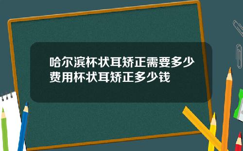 哈尔滨杯状耳矫正需要多少费用杯状耳矫正多少钱