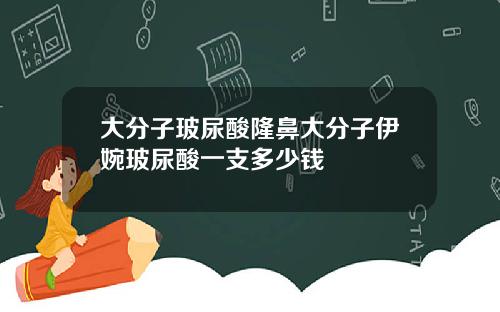 大分子玻尿酸隆鼻大分子伊婉玻尿酸一支多少钱