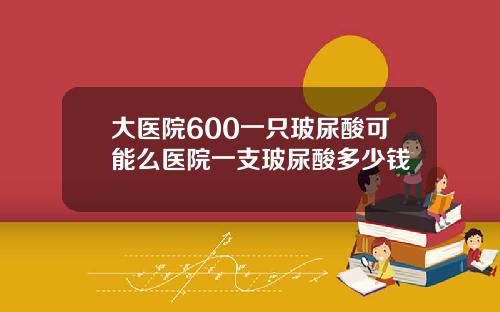 大医院600一只玻尿酸可能么医院一支玻尿酸多少钱
