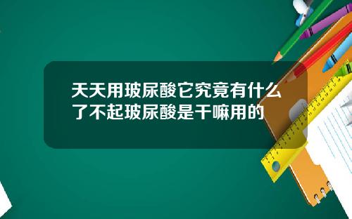 天天用玻尿酸它究竟有什么了不起玻尿酸是干嘛用的
