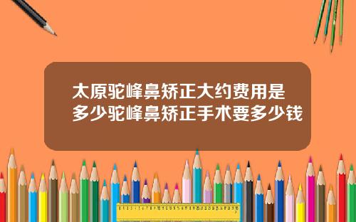 太原驼峰鼻矫正大约费用是多少驼峰鼻矫正手术要多少钱