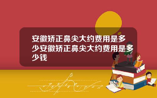 安徽矫正鼻尖大约费用是多少安徽矫正鼻尖大约费用是多少钱