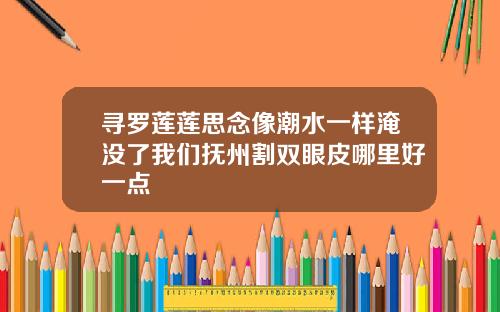 寻罗莲莲思念像潮水一样淹没了我们抚州割双眼皮哪里好一点