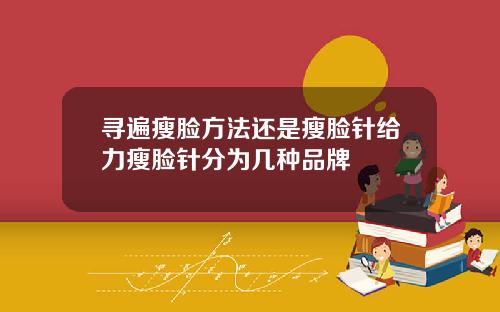 寻遍瘦脸方法还是瘦脸针给力瘦脸针分为几种品牌