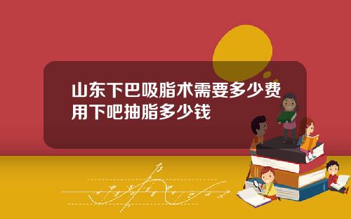 山东下巴吸脂术需要多少费用下吧抽脂多少钱