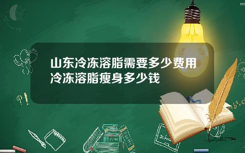 山东冷冻溶脂需要多少费用冷冻溶脂瘦身多少钱