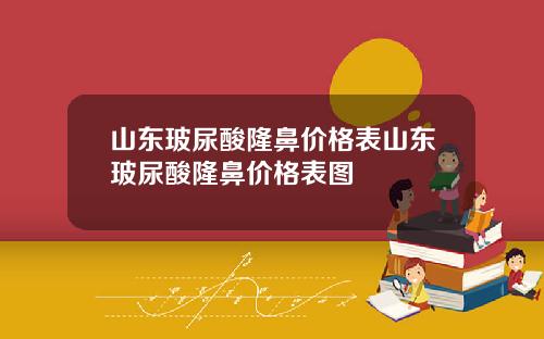 山东玻尿酸隆鼻价格表山东玻尿酸隆鼻价格表图
