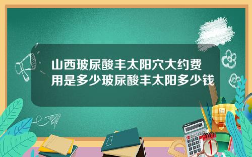 山西玻尿酸丰太阳穴大约费用是多少玻尿酸丰太阳多少钱