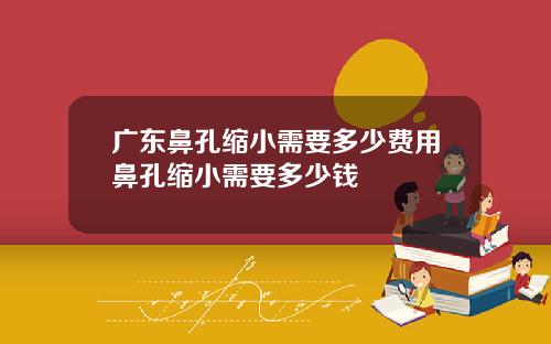 广东鼻孔缩小需要多少费用鼻孔缩小需要多少钱