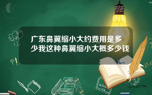 广东鼻翼缩小大约费用是多少我这种鼻翼缩小大概多少钱