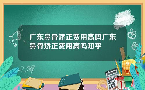 广东鼻骨矫正费用高吗广东鼻骨矫正费用高吗知乎