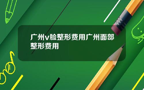 广州v脸整形费用广州面部整形费用