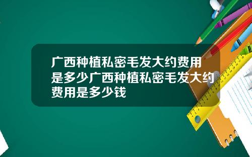 广西种植私密毛发大约费用是多少广西种植私密毛发大约费用是多少钱