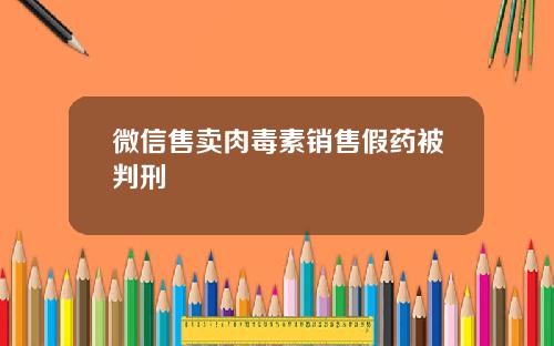 微信售卖肉毒素销售假药被判刑