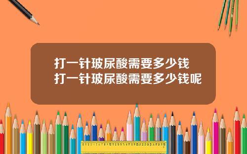 打一针玻尿酸需要多少钱 打一针玻尿酸需要多少钱呢