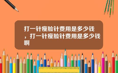 打一针瘦脸针费用是多少钱，打一针瘦脸针费用是多少钱啊